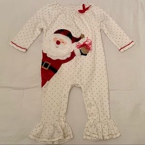 NWOT Mudpie baby girls Santa outfit size 9-12m